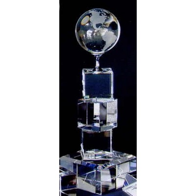 Globe Stacked Cube Tower Award (9"x3")