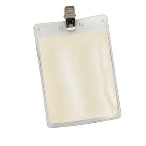 Vertical Vinyl Pouch W/ Bulldog Clip - 4 7/8"X3 3/8"