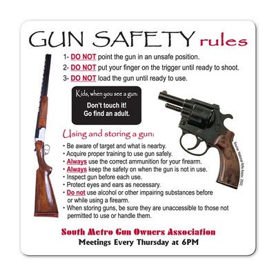 Health & Safety Laminated Gun Safety Magnet