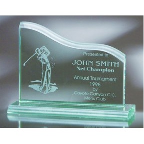 Large Waterfall Jade Glass Award (8¼"x10"x5/8")