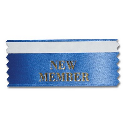 1-5/8"x4" Horizontal Stock Title Ribbon W/ Tape (New Member)