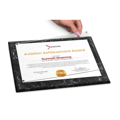 Black Marble Composite Certificate Plaque Kit