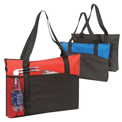 Poly Tote Bag w/Zipper Closure