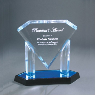 Blue Floating Diamond Award (10 3/4")