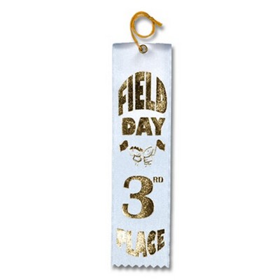 2"x8" 3rd Place Stock Field Day Carded Event Ribbon