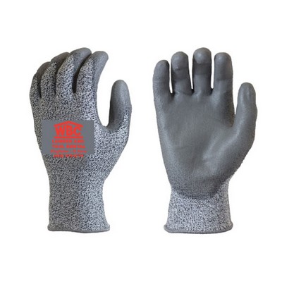 Nitrile dip, class 3, cut resistant glove, grey shell, brown dip