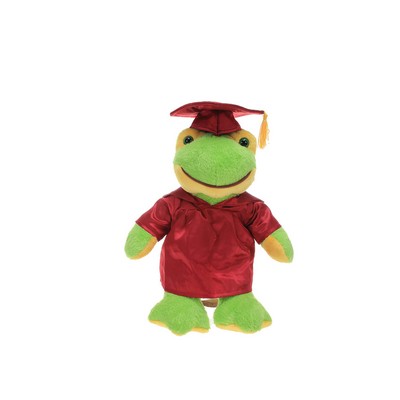 Soft Plush Frog in Graduation Cap & Gown Stuffed Animal