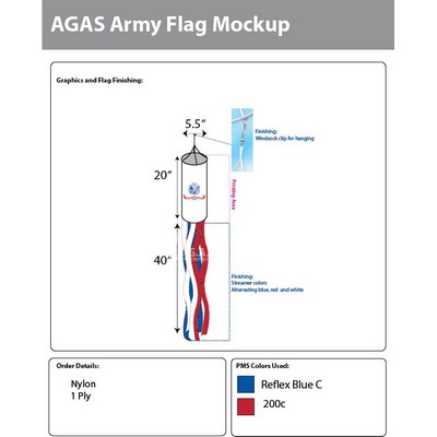 Army Windsocks 60x5.5 Inch