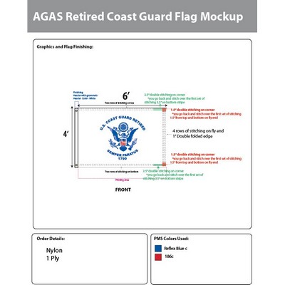 Coast Guard Retired Flags 4x6 foot