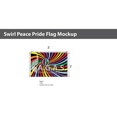 Swirl Peace Flag 2'X3'