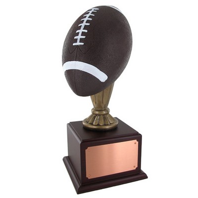 17" Painted Resin Football Trophy w/10½" Ball on Rosewood Base