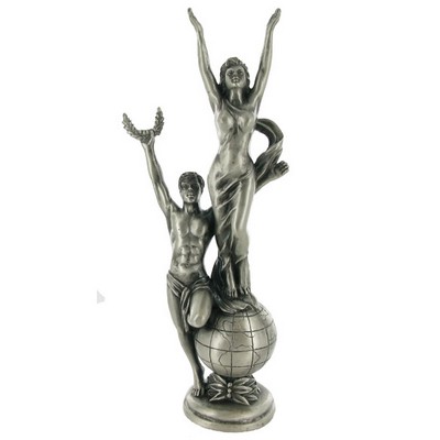 12" Resin Olympic Victory Couple Trophy Figure