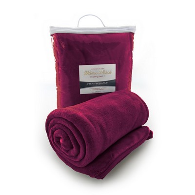 Micro Plush Coral Fleece Blanket (Burgundy Red)