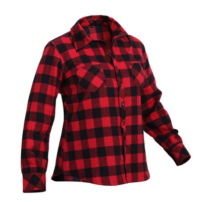 Women's Red Plaid Flannel Shirt (2XL)