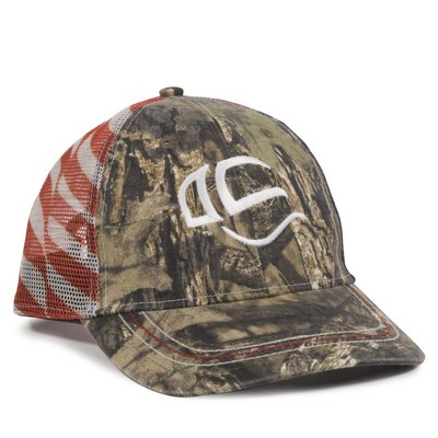 American Flag Camo Cap w/Mesh Back