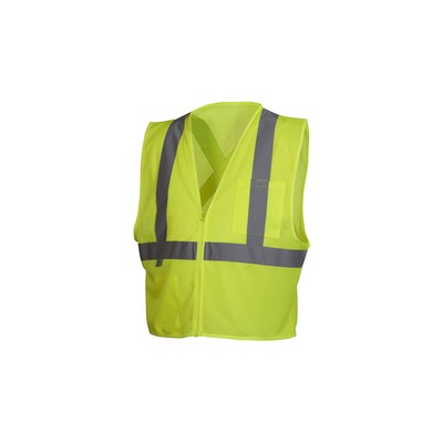 Pyramex Lumen-X Class 2 Polyester Vest - Hi Visibility Lime Green