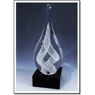 Arctic Cyclone Art Glass Sculpture w/o Marble Base (4.5"x10")