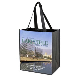 "GALLERIA" 12" W x 13" H Full Color Import Air Ship Grocery Shopping Tote Bags (Overseas)