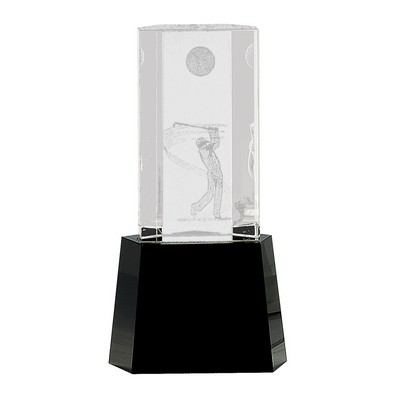 Male Golf 3D Image Crystal Award, 8 1/2"H