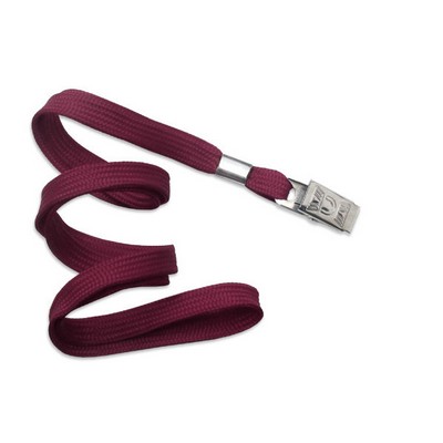 3/8" Blank Lanyard w/Bulldog Clip (Maroon Red)