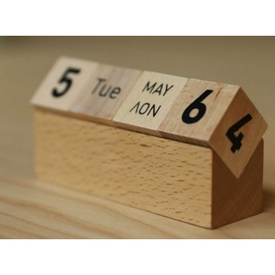 Beech Wood Calendar Blocks on Tray