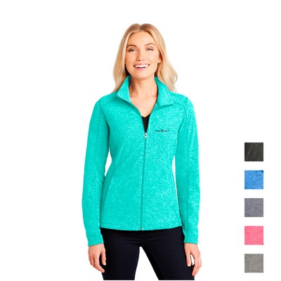 Port Authority® Ladies Heather Microfleece Full-Zip Jacket