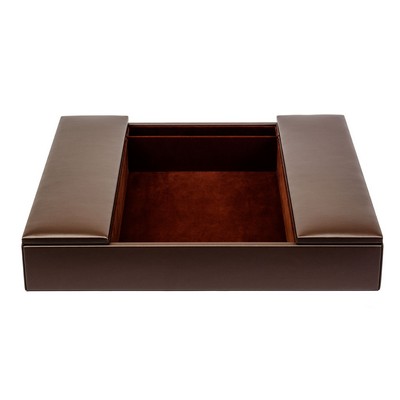 Leatherette Chocolate Brown Conference Room Organizer