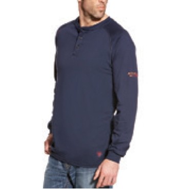 Ariat® FR Men's Navy Henley Top