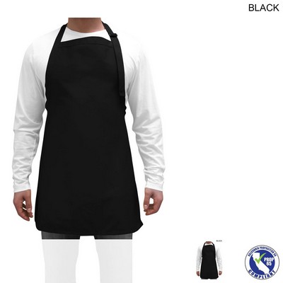 Twill Bib Apron, 25x28, No Pockets, Adjustable Neck, Blank Only, In Stock