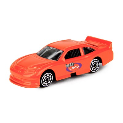 3" 1:64 Scale Nascar® Style Race Car -Orange w/ Full Logo (Both Doors -same art) {u}