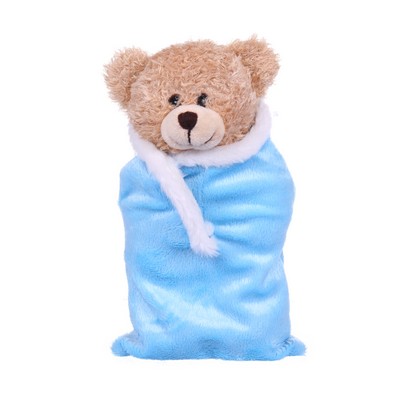 Soft Plush Tan Bear in Baby Sleeping Bag