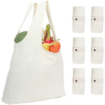 Bags: Cotton Canvas Foldable Shopping Bag with Handle