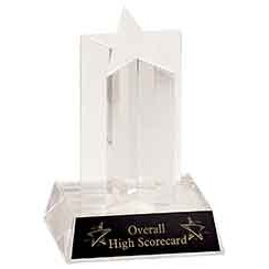 5" Clear Single Star Column Acrylic Award with Clear Base