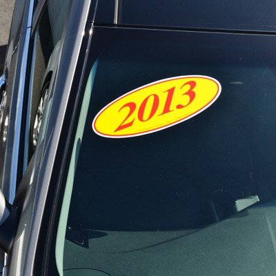 Red & Yellow Year Model Oval Decals (Set of 12)