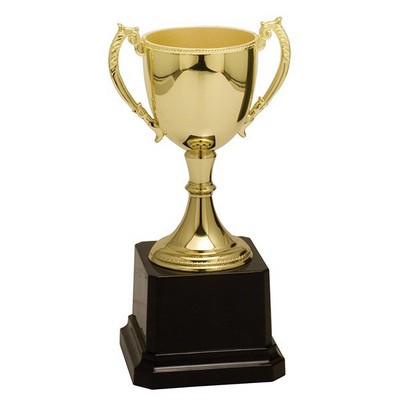 11" Tall Gold Zinc Cup Trophy on Plastic Base