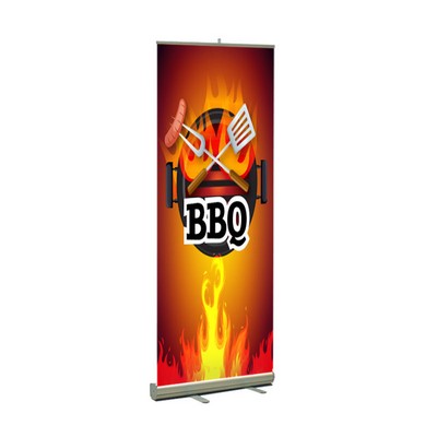 BBQ Pre Printed Premium Retractable Banner Brown 33" x 80"