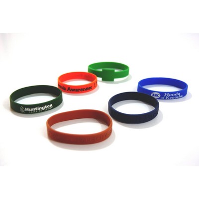 Color Filled 1 Color Silicone Wristband