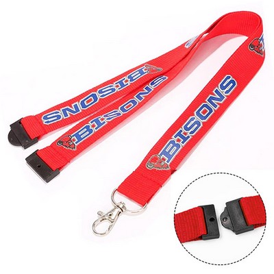 1'' Polyester Lanyard w/ Safety Breakaway Badge Holder