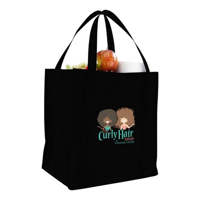 Non Woven Grocery Bag w/ Full Gusset - Full Color Transfer (12 1/2"x13 1/2"x8 1/2")