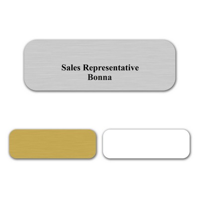 Aluminum Name Badge w/Pin or Magnet Back (2.75"x1")