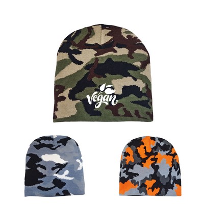 Tiger Camo Knit Beanie