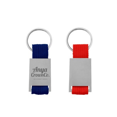 Metal Keychain w/ Webbing Strap