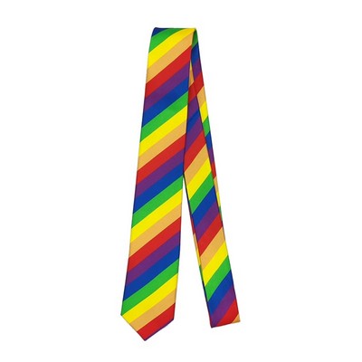 LGBT Rainbow Striped Skinny Tie