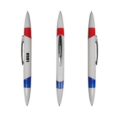 White Double Sided Pen Blue Red Ink