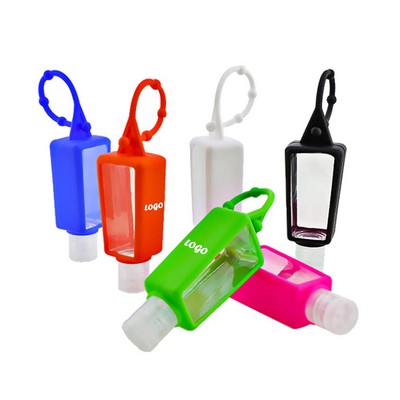 1 Oz. Hand Sanitizer Bottle w/Silicone Holder