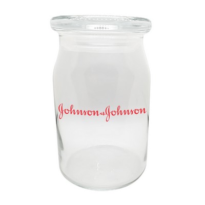 22 Oz. Glass Candy Jar w/Square Glass Lid