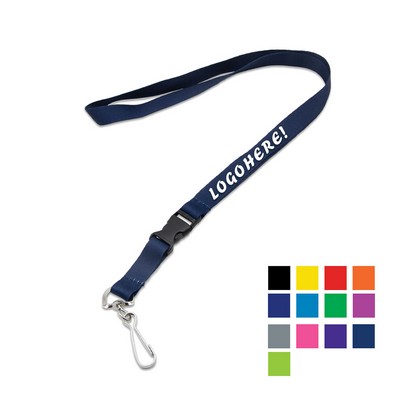 Custom 5/8" Polyester Lanyard w/ Lobster Claw & Safety Breakaway