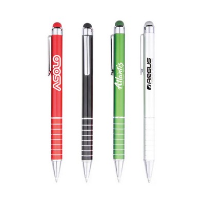 Retro Aluminum Ballpoint Pen w/Stylus