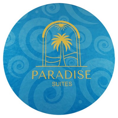 Round Subli-Plush Velour Beach Towel