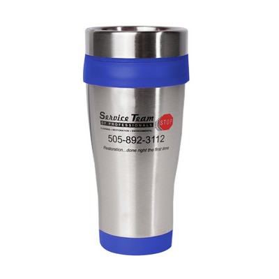 16 oz. Commuter Stainless Steel Travel Mug (2 Color Imprint)